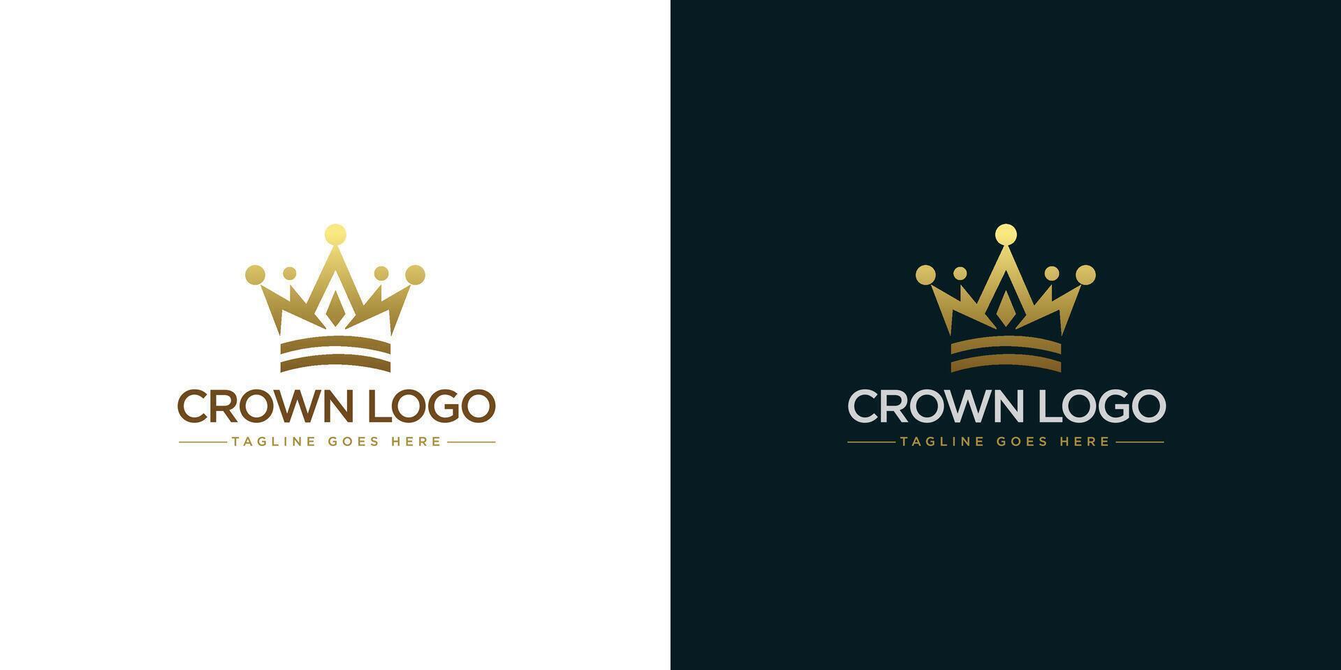 ouro coroa logotipo ilustração com minimalista Projeto estilo vetor