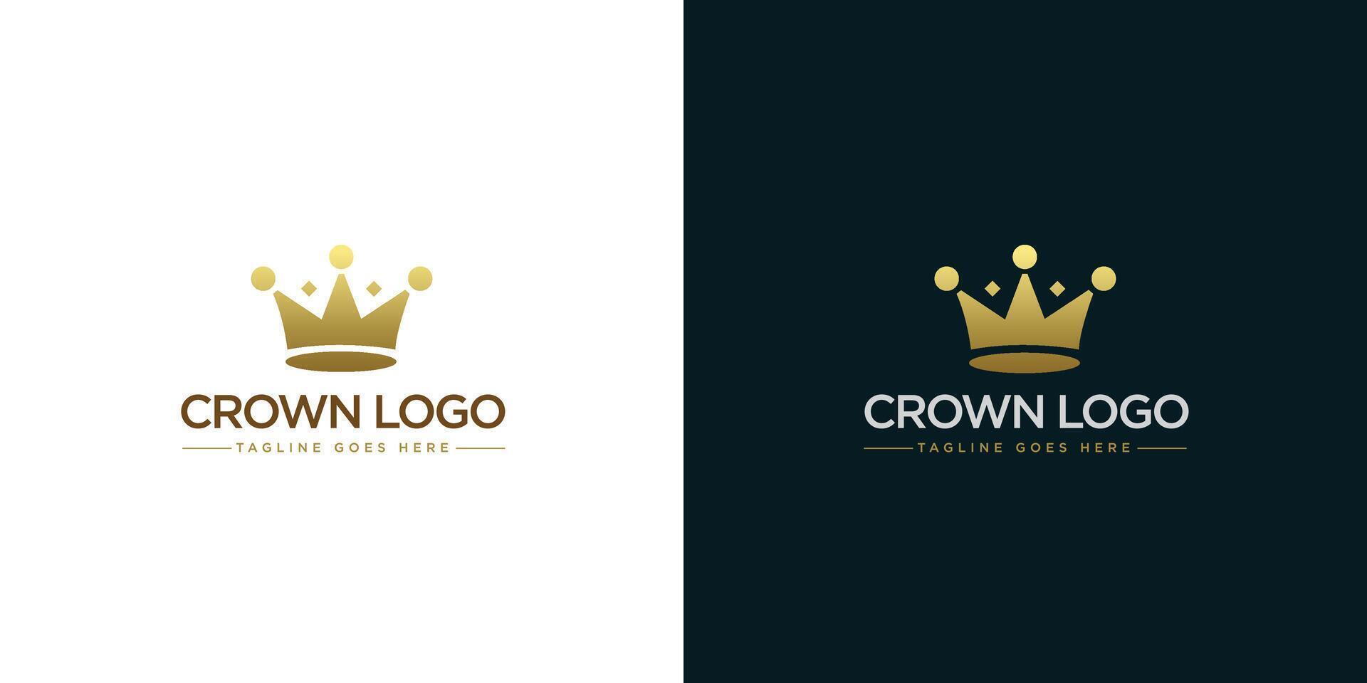 ouro coroa logotipo ilustração com minimalista Projeto estilo vetor