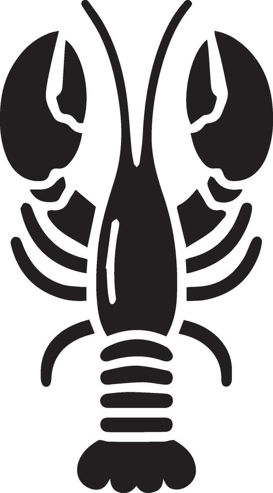 lagosta silhueta em branco backgorund. lagosta logotipo vetor