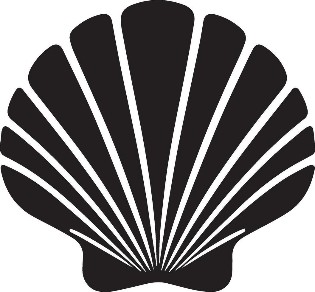 pérola Concha silhueta em branco fundo. pérola Concha logotipo vetor