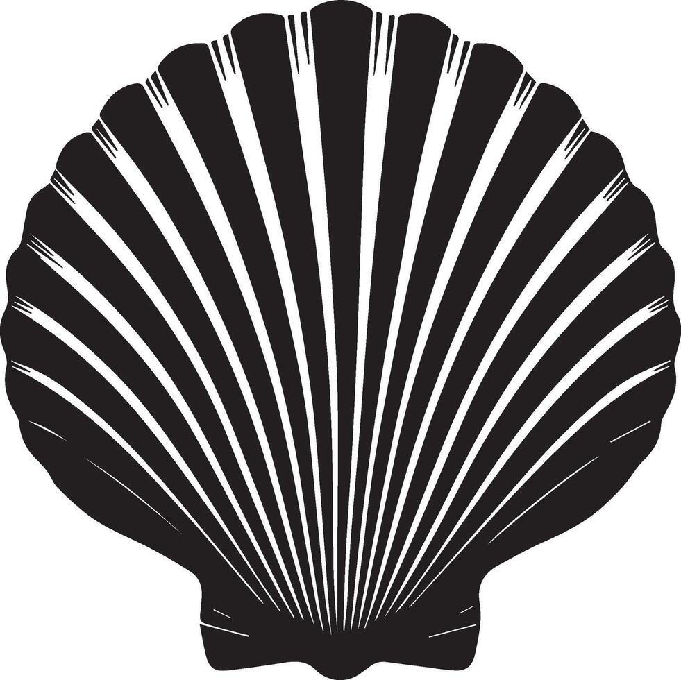 pérola Concha silhueta em branco fundo. pérola Concha logotipo vetor