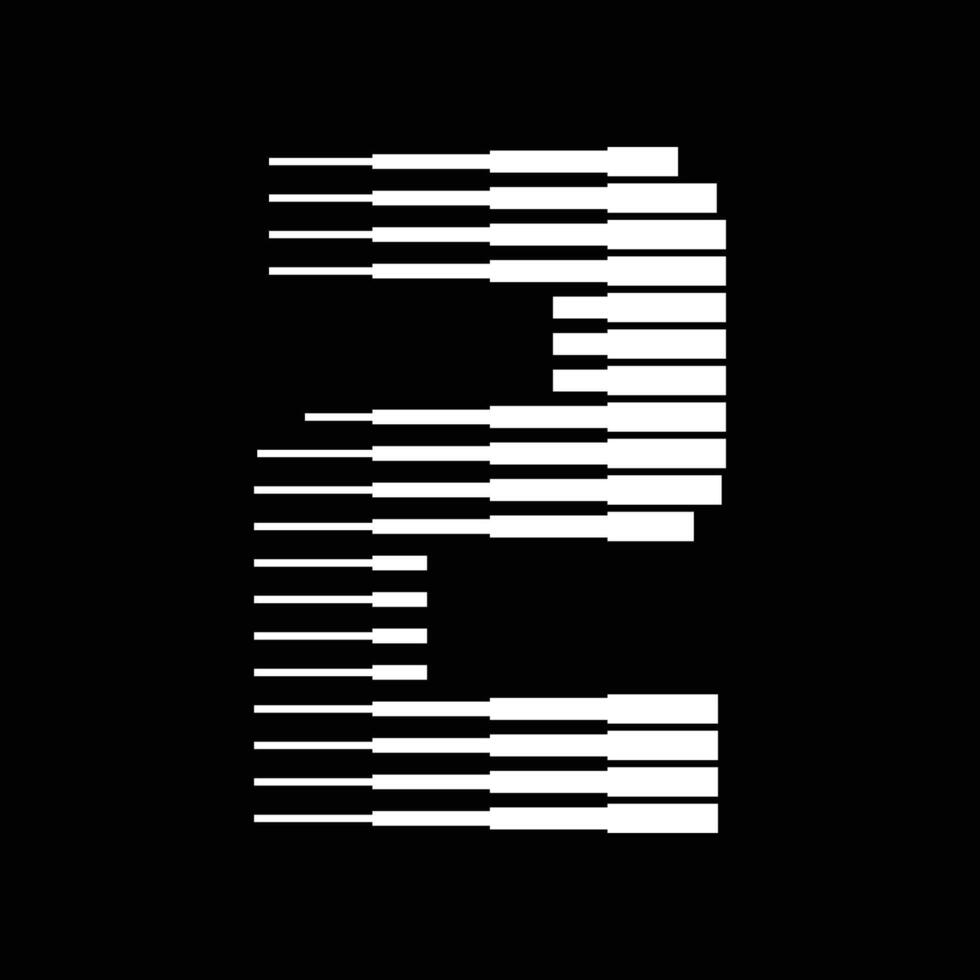 2 número linhas logotipo ícone ilustração vetor
