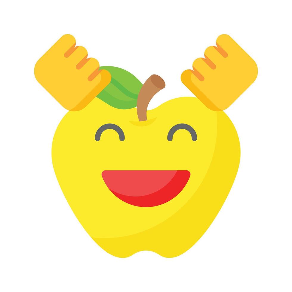 entusiasmado emoji ícone, feliz face Projeto vetor