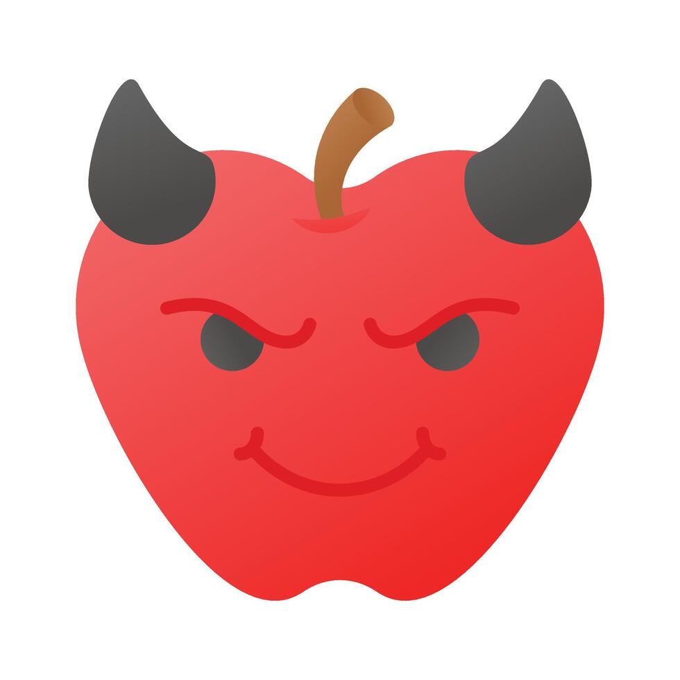 assustador diabo com chifres, Customizável emoji ícone dentro na moda estilo vetor