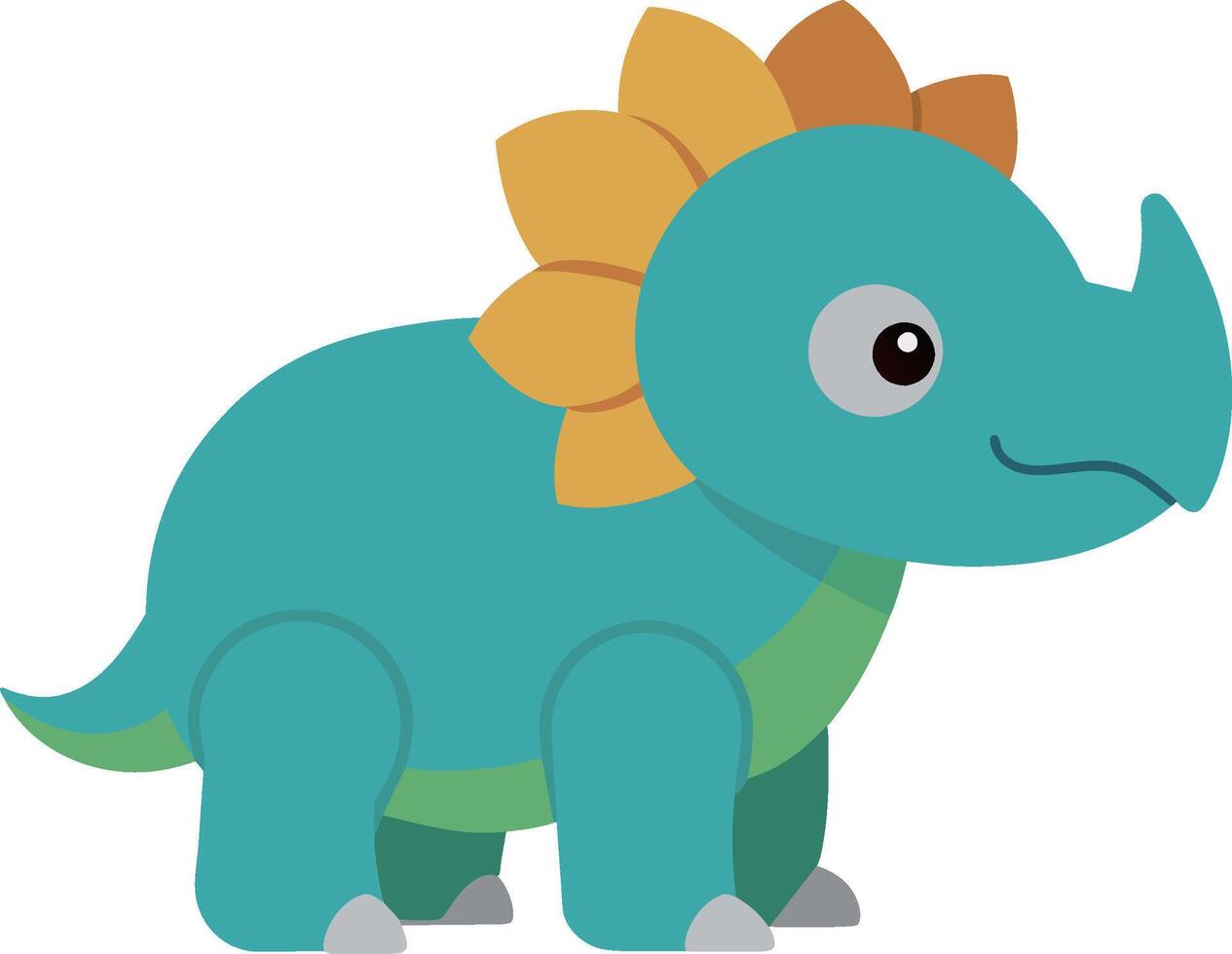 crianças triceratops brinquedo isolado em cinzento fundo vetor