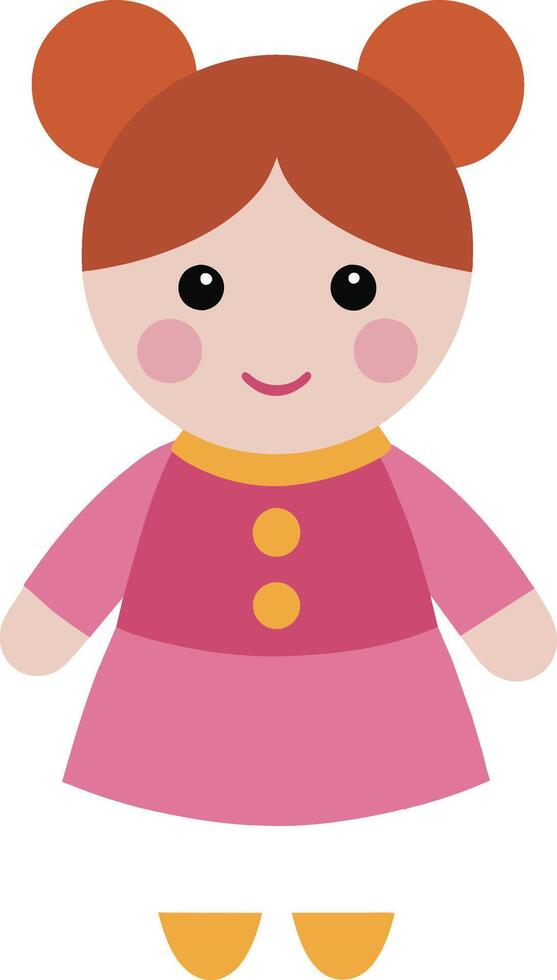 ilustração crianças brinquedo do uma fofa boneca menina vetor