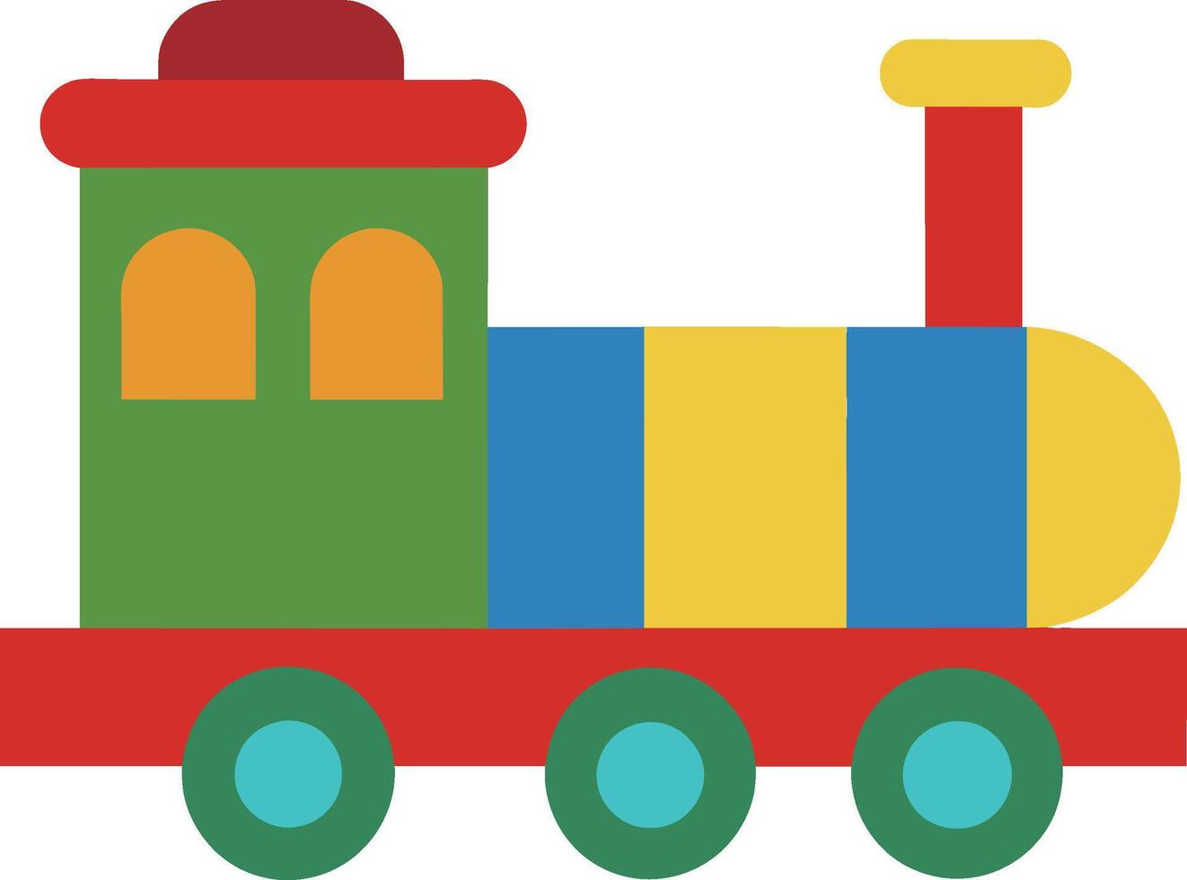ilustração do criança brinquedo trem em uma branco fundo, ilustração vetor