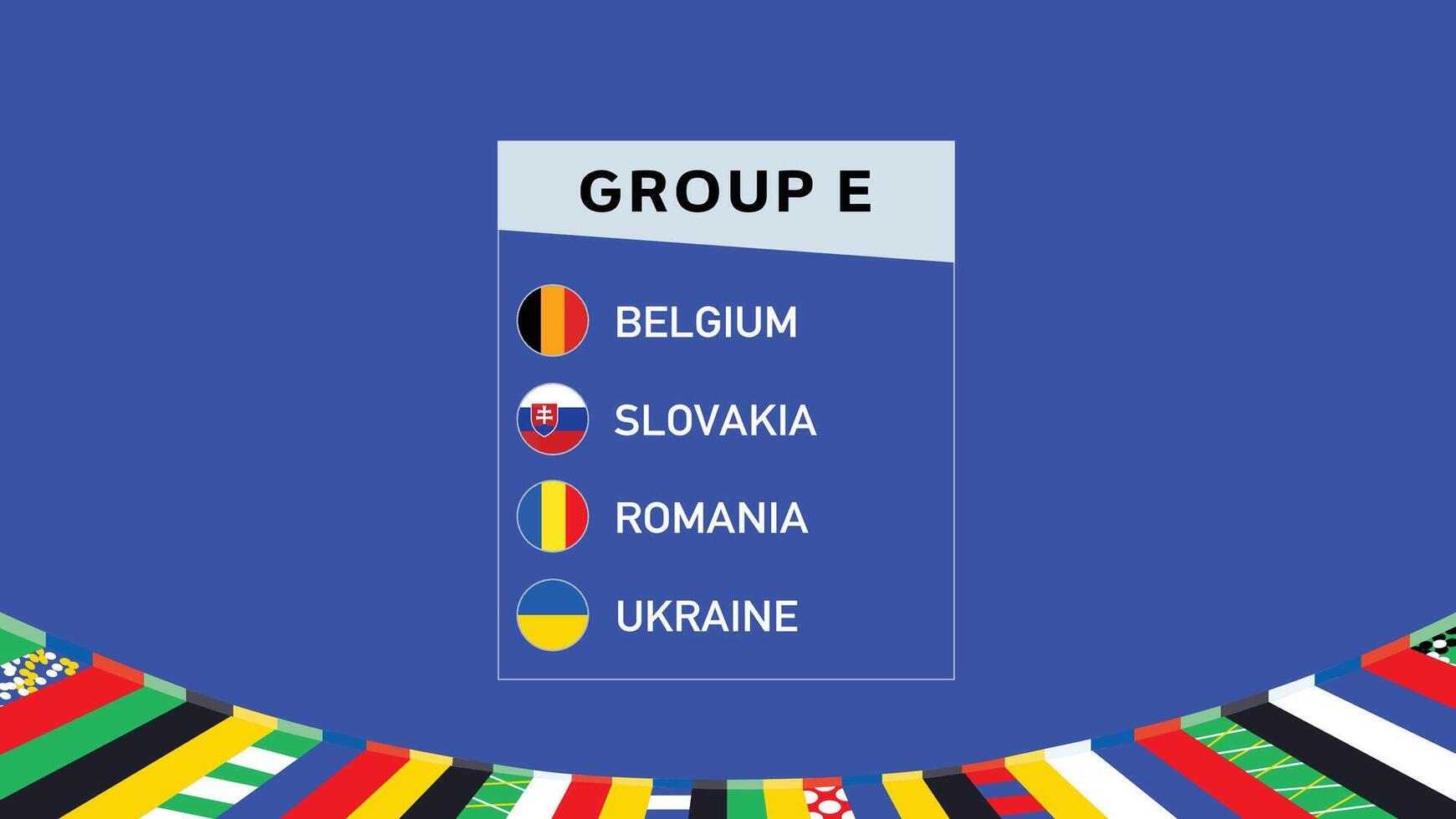 europeu nações 2024 grupo e equipes emblema Projeto abstrato países europeu futebol símbolo logotipo ilustração vetor