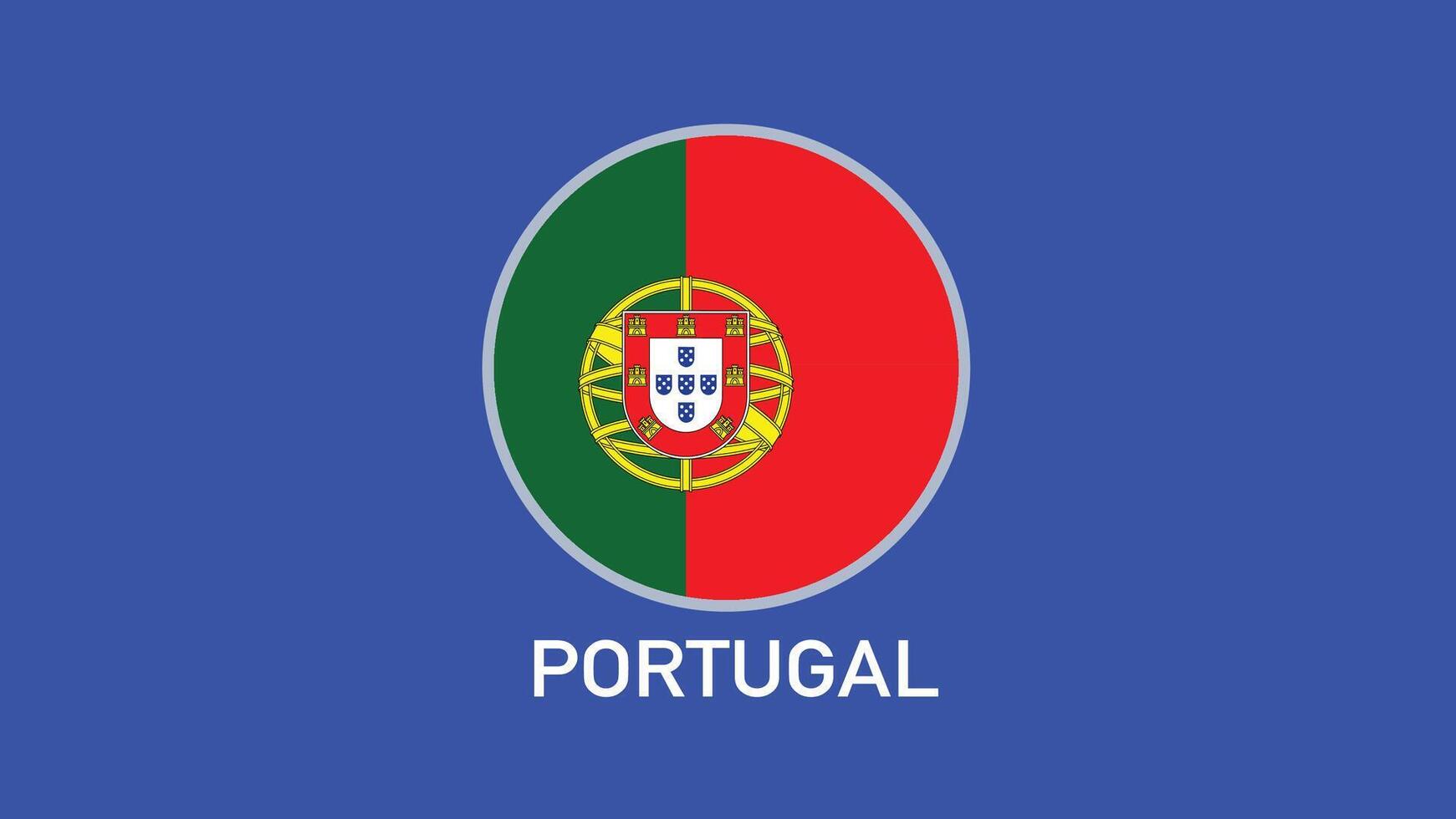 Portugal emblema bandeira equipes europeu nações 2024 abstrato países europeu Alemanha futebol símbolo logotipo Projeto ilustração vetor