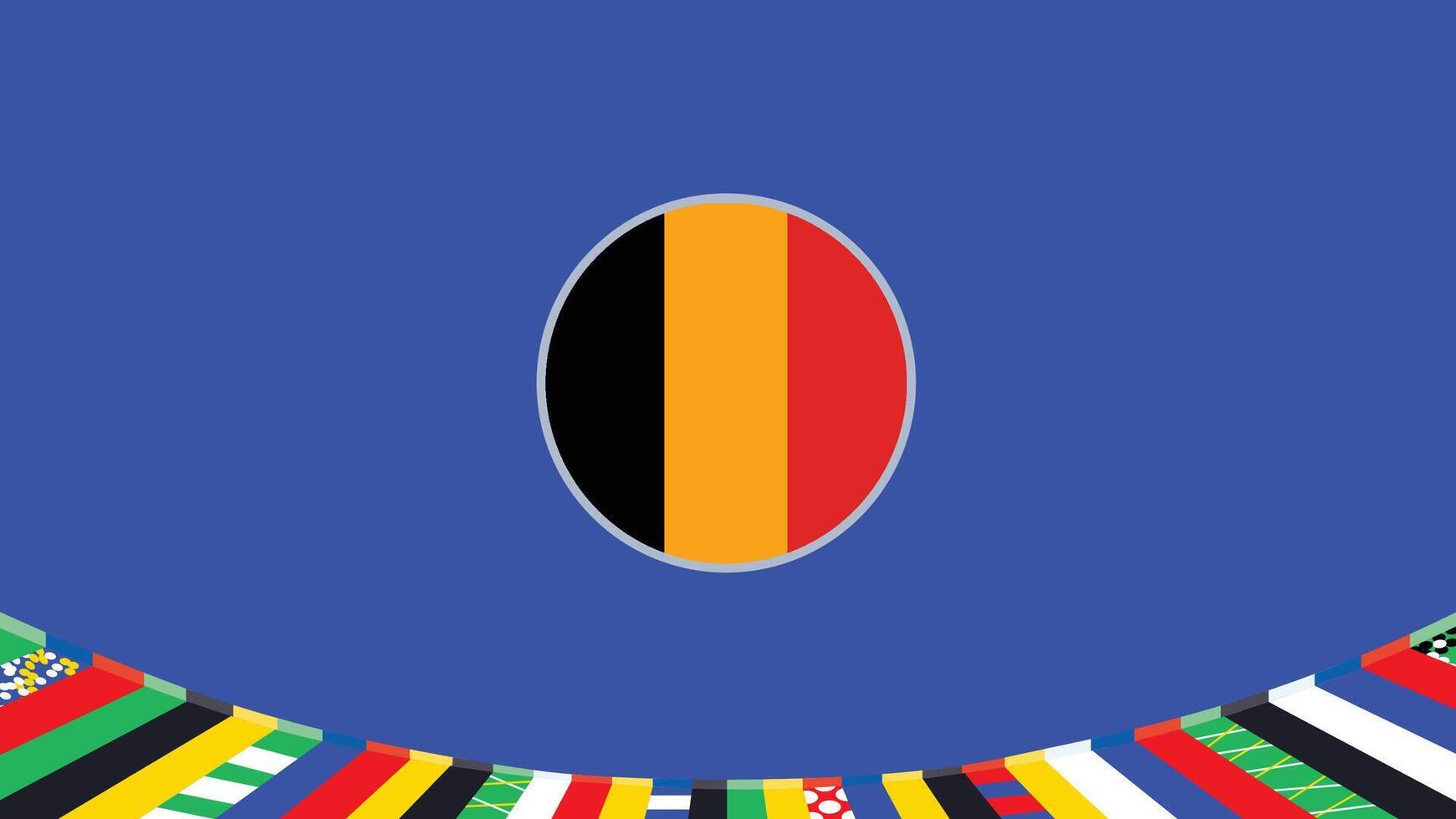 Bélgica emblema bandeira europeu nações 2024 equipes países europeu Alemanha futebol símbolo logotipo Projeto ilustração vetor