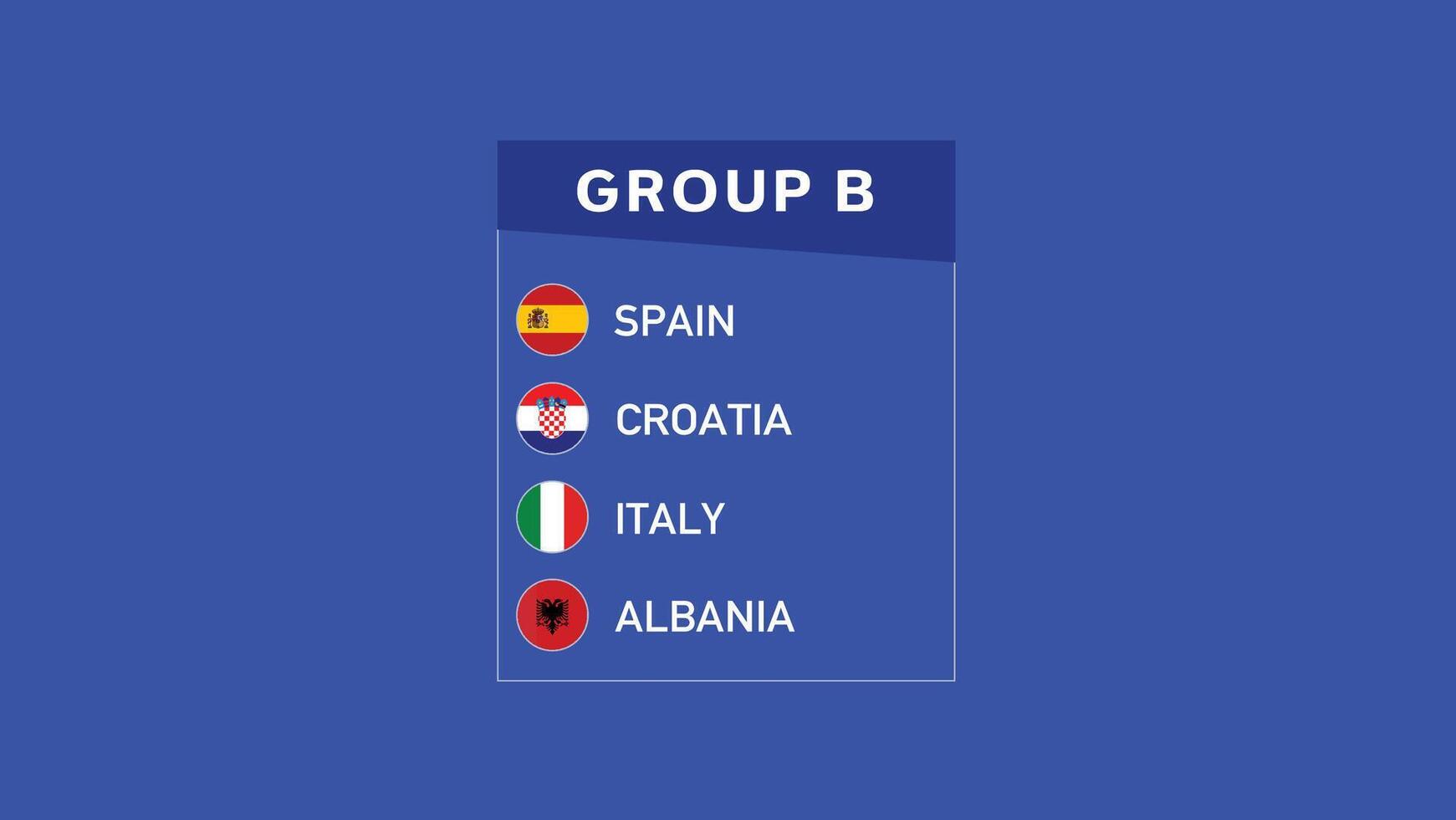 europeu nações 2024 grupo b emblema abstrato Projeto equipes países europeu futebol símbolo logotipo ilustração vetor