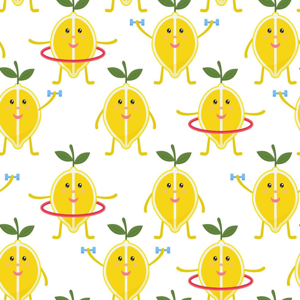 tropical desatado padronizar com amarelo limões. fruta repetido fundo. brilhante impressão para tecido ou papel de parede. vetor