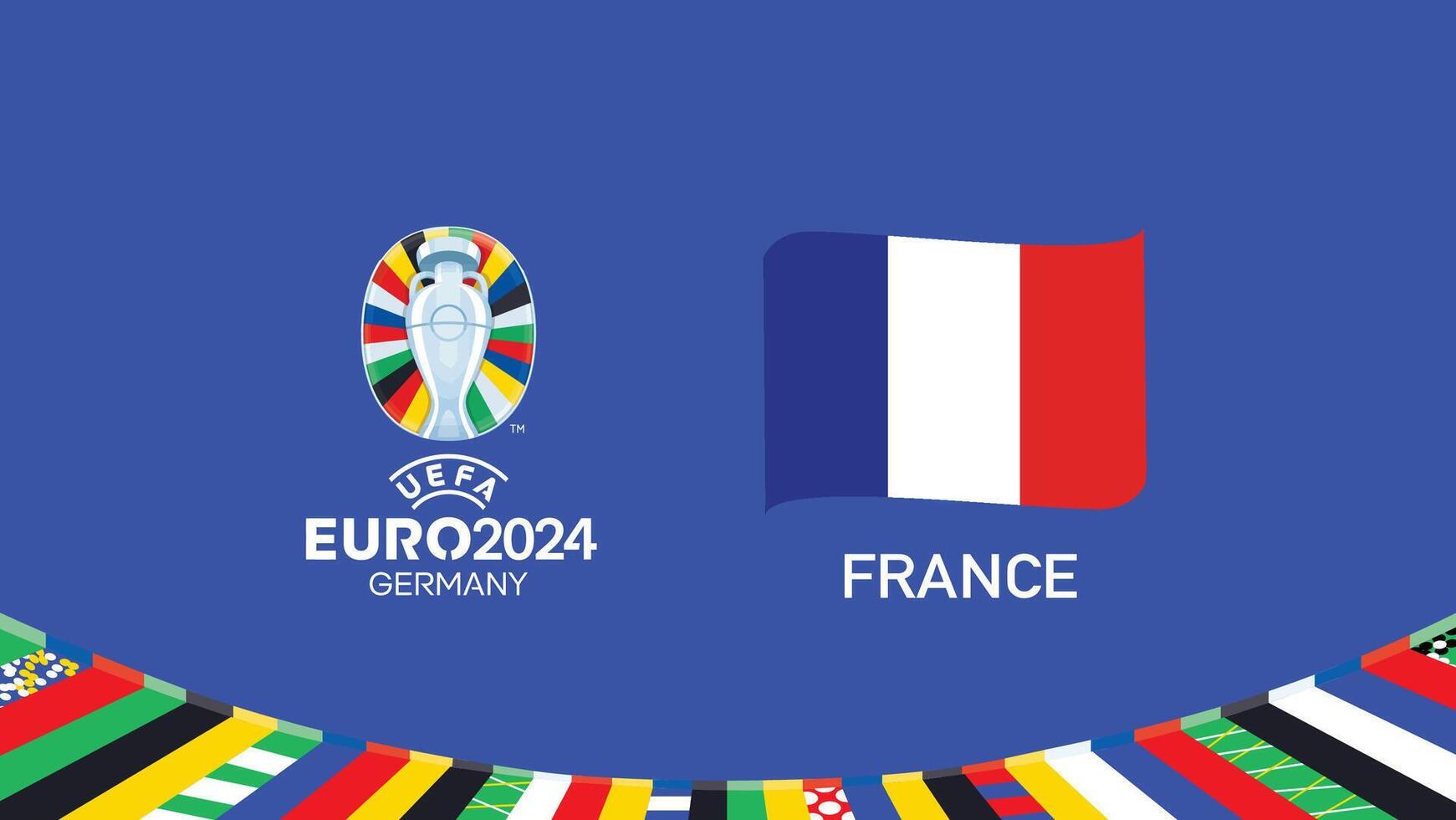 euro 2024 França emblema fita equipes Projeto com oficial símbolo logotipo abstrato países europeu futebol ilustração vetor