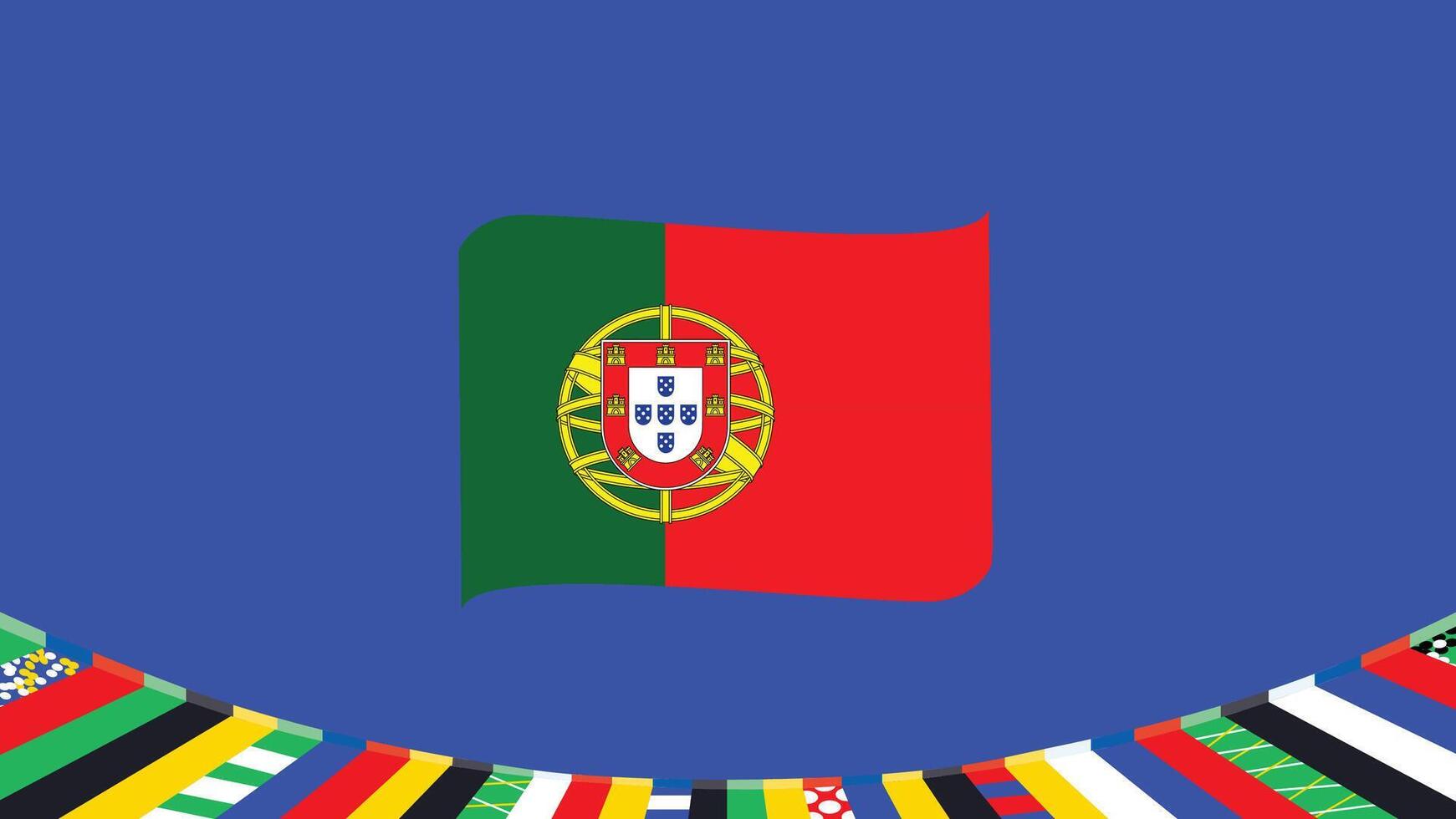 Portugal emblema fita europeu nações 2024 equipes países europeu Alemanha futebol símbolo logotipo Projeto ilustração vetor