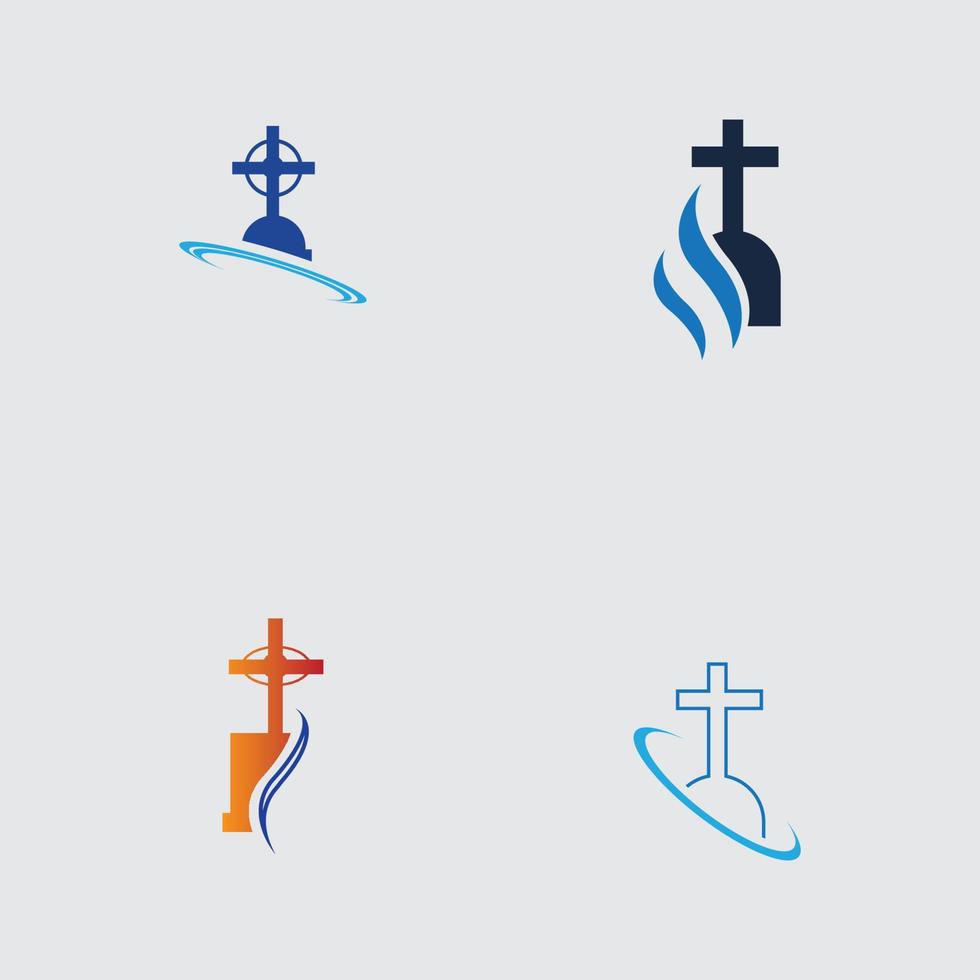 modelo de design de ilustração vetorial ícone cemitério cristão vetor