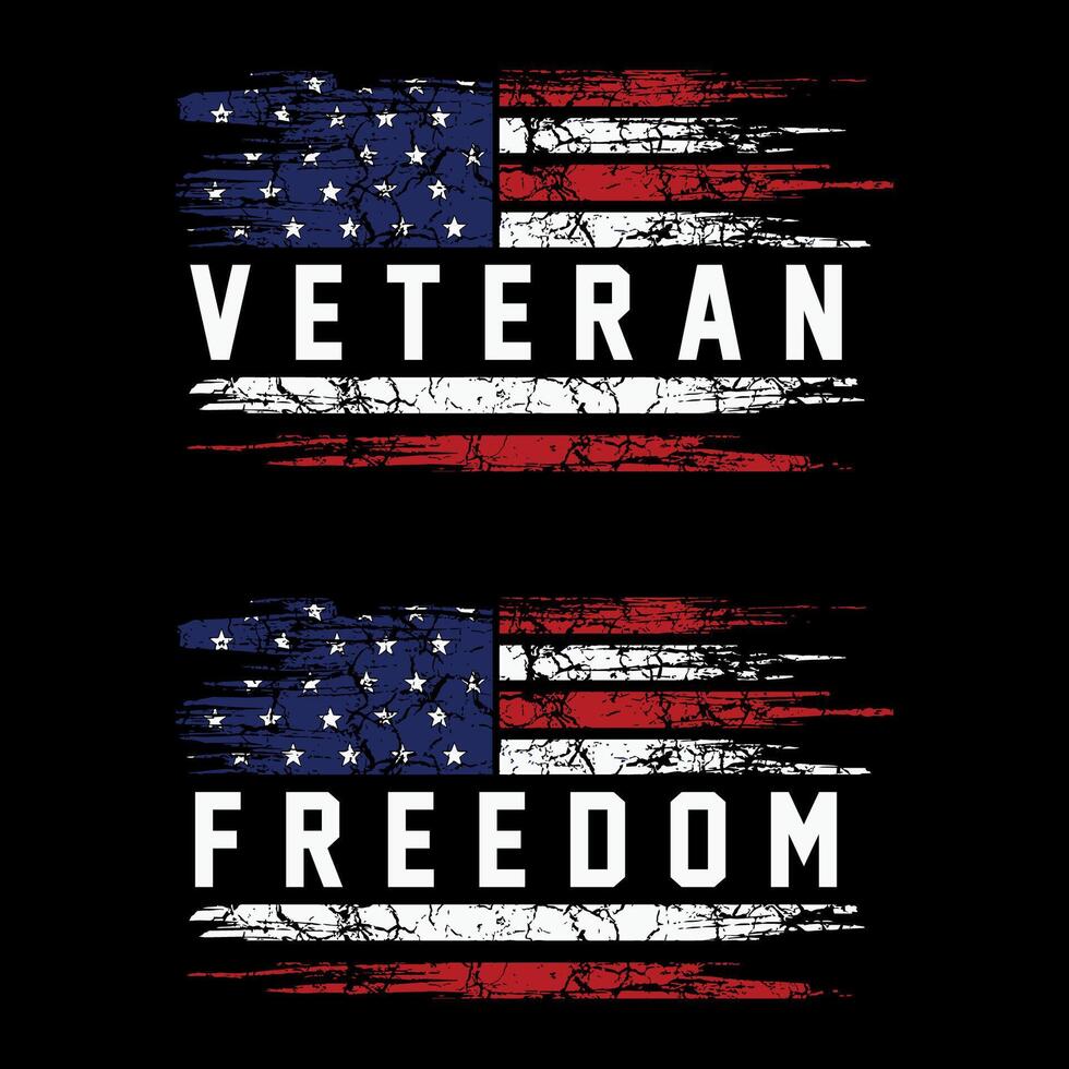 americano bandeira ilustração, veterano, grunge, liberdade, isolado em Preto fundo vetor