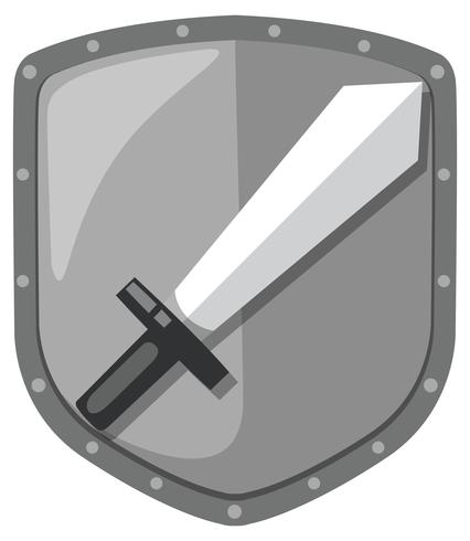 Logotipo de escudo de espada isolado vetor