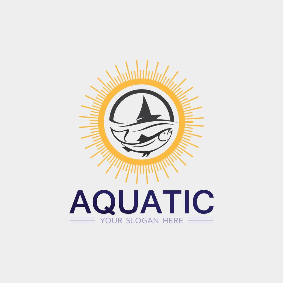 peixe abstrato ícone Projeto logotipo modelo, criativo símbolo do pescaria clube ou conectados vetor