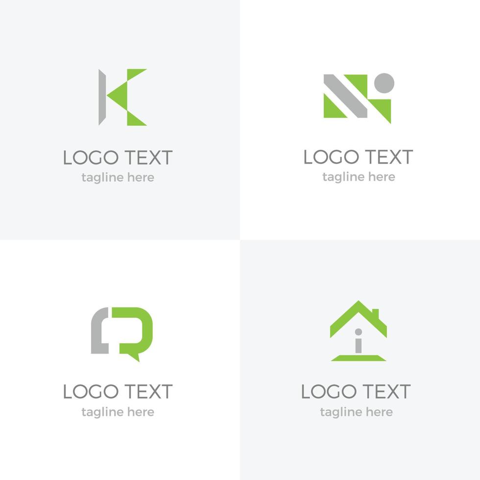 conjunto moderno de logotipo de empresa exclusivo vetor
