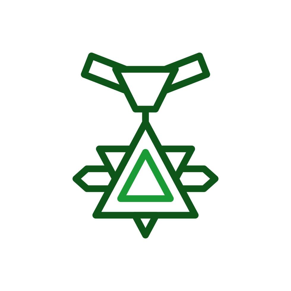 medalha ícone duocolor verde militares ilustração. vetor