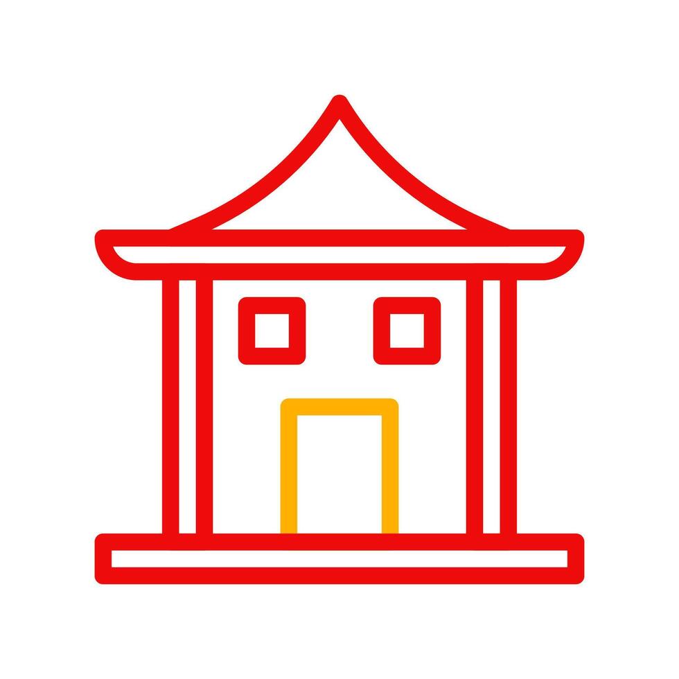 arco ícone duocolor vermelho amarelo chinês ilustração vetor