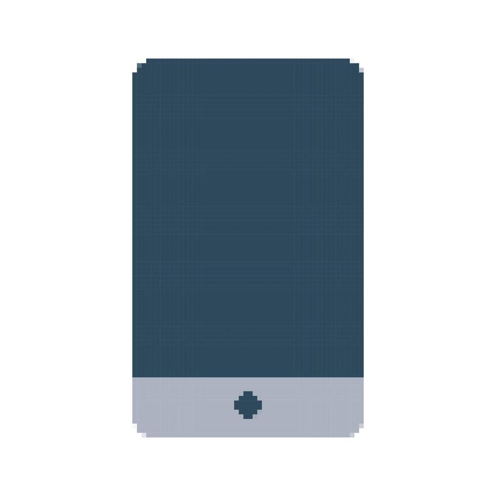 pixel Móvel telefone jogo. 8 bits Smartphone em uma branco fundo. célula telefone. anos 90 estilo. tecnologia, dispositivo, toque tela. retro estilo. cor imagem. isolado objeto. ilustração vetor