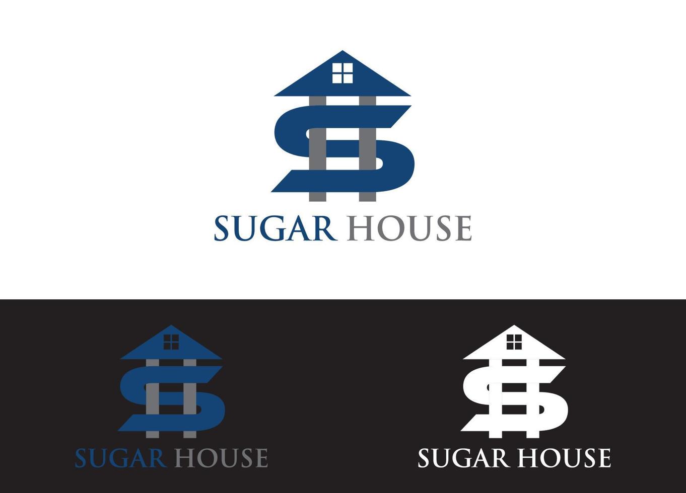 logotipo da casa de açúcar ou modelo de imagem vetorial de design de ícone vetor