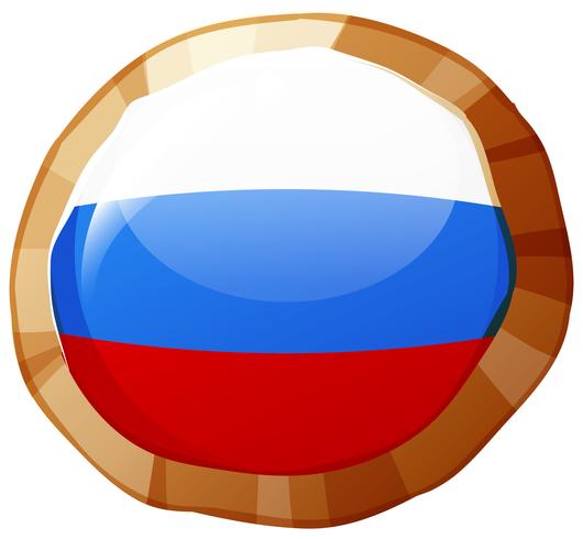 Bandeira da Rússia no crachá redondo vetor