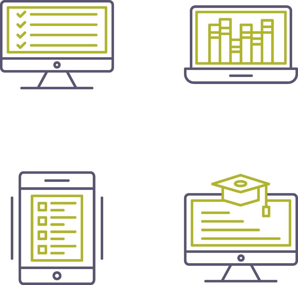 conectados lista de controle e conectados biblioteca ícone vetor