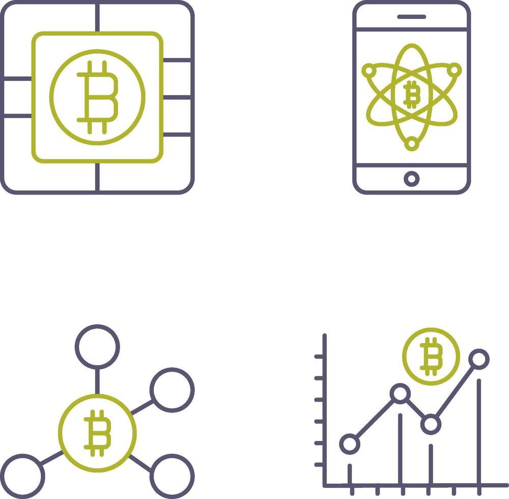 bitcoin lasca e Móvel ícone vetor