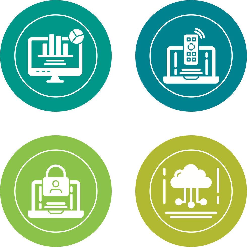 controlo remoto e análise ícone vetor