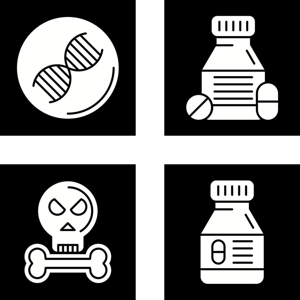 dna e comprimidos ícone vetor