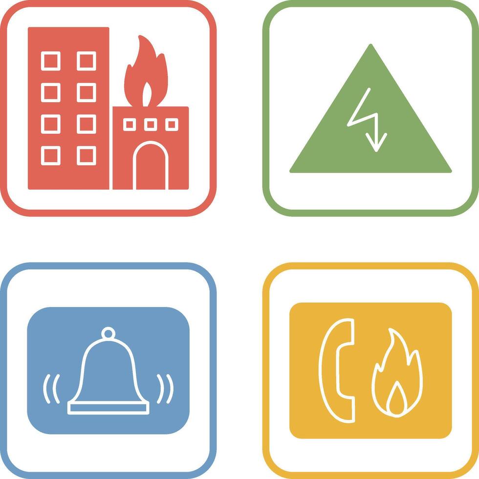 queimando construção e eletricidade Perigo ícone vetor