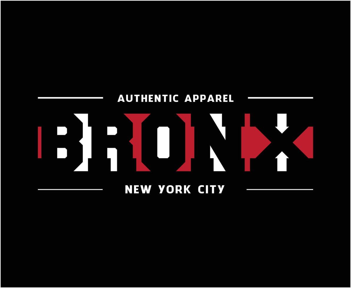 gráficos de t-shirt vetorial de tipografia bronx new york city vetor