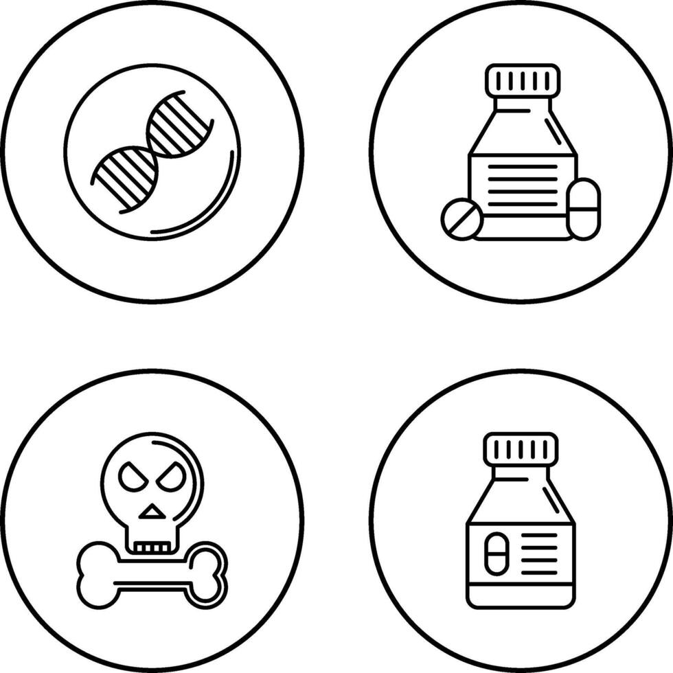 dna e comprimidos ícone vetor