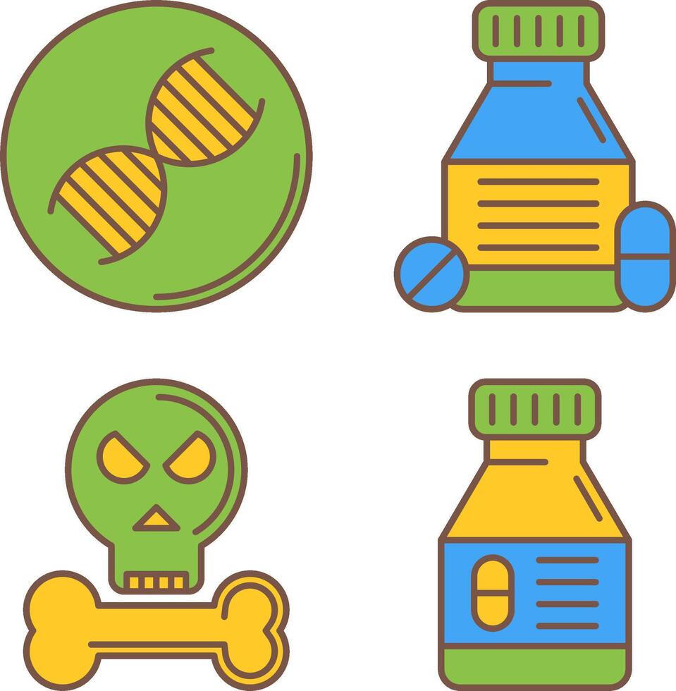 dna e comprimidos ícone vetor