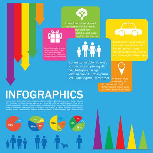 Um infochart colorido vetor