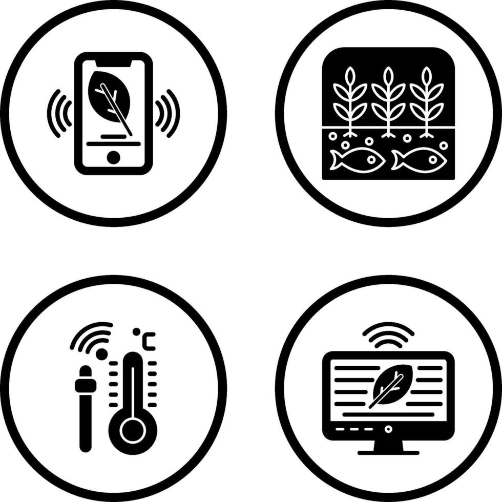 inteligente telefone e hidropônico ícone vetor