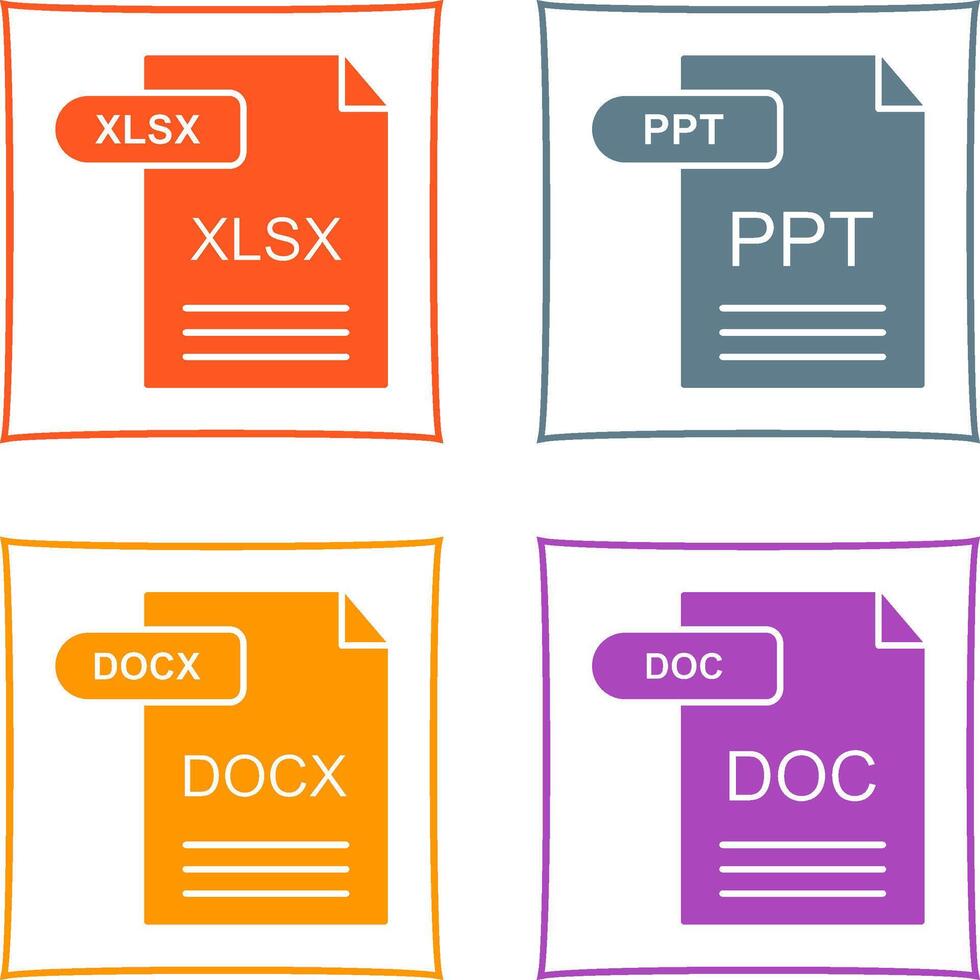 xlsx e ppt ícone vetor