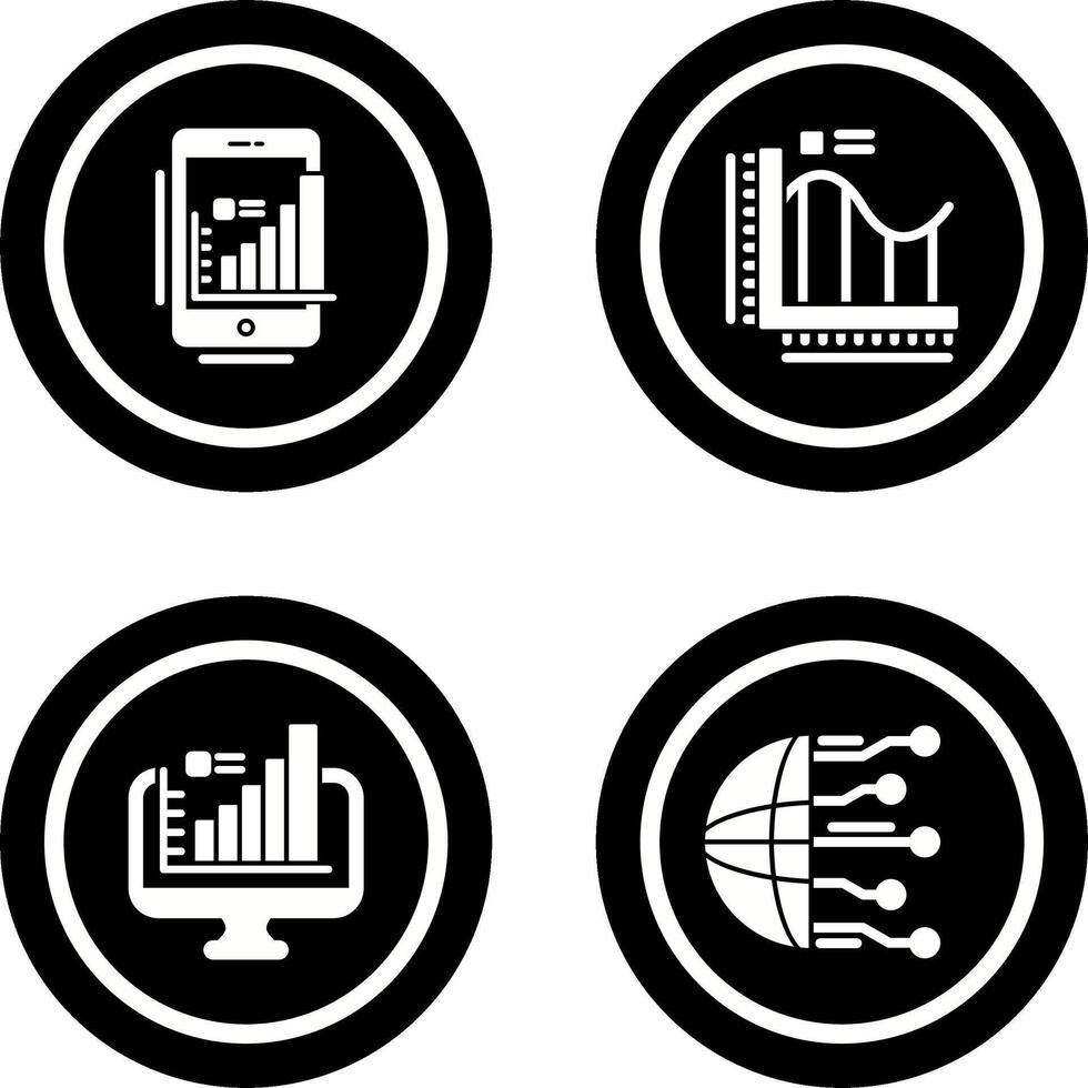 Móvel e Barra gráfico ícone vetor