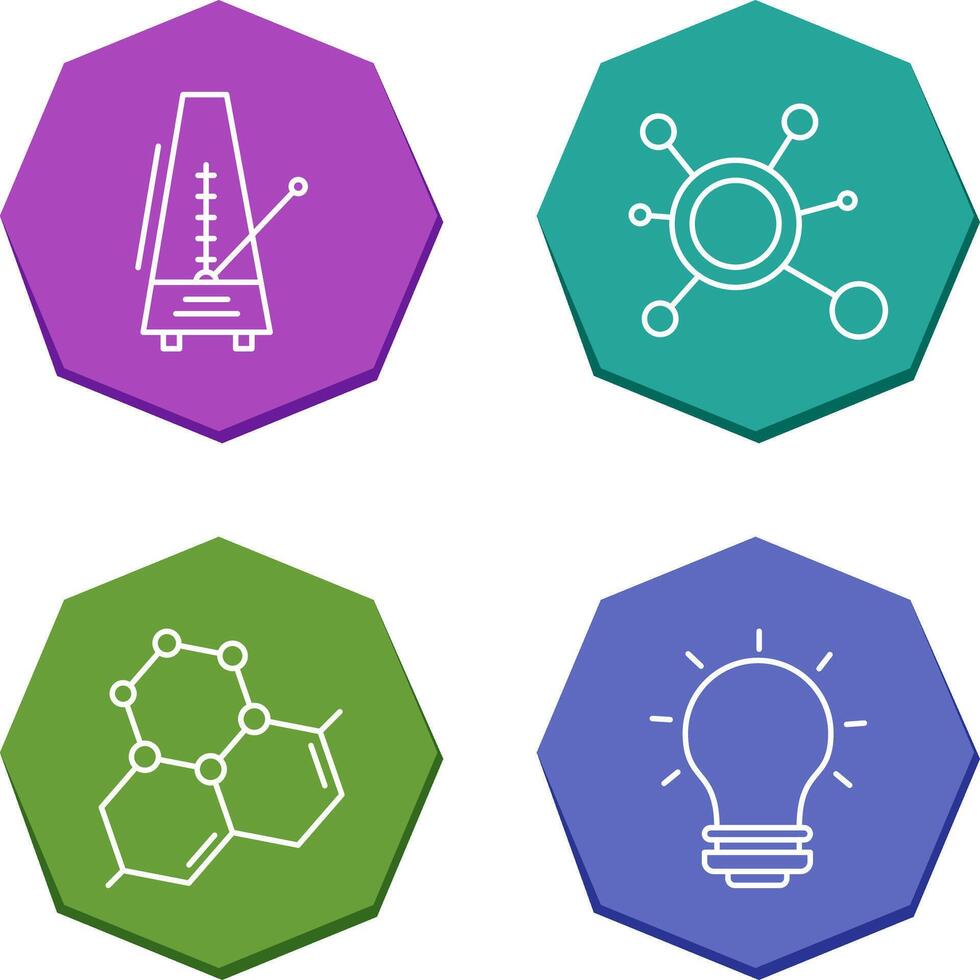 metrônomo e molécula ícone vetor