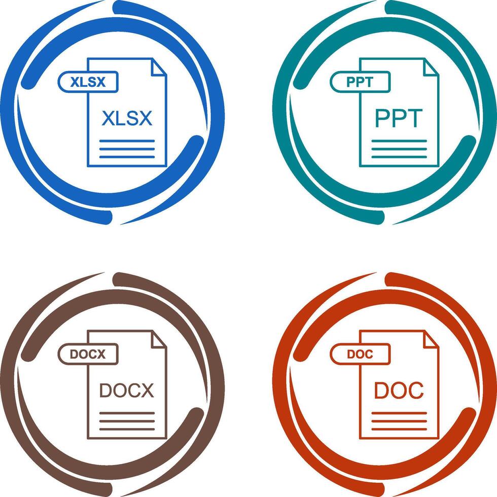 xlsx e ppt ícone vetor