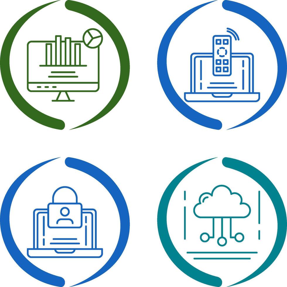 controlo remoto e análise ícone vetor