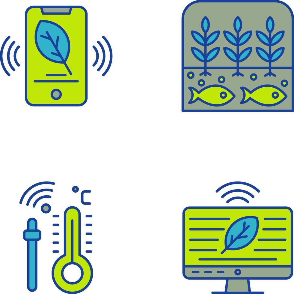 inteligente telefone e hidropônico ícone vetor