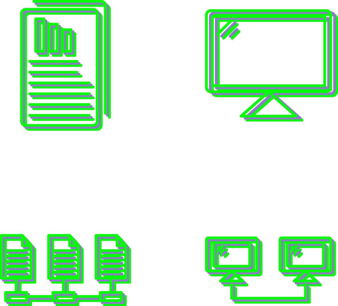 relatórios e computador ícone vetor