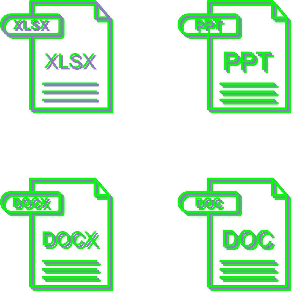 xlsx e ppt ícone vetor