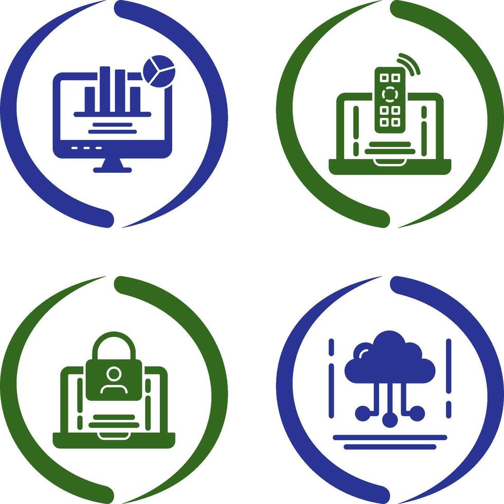 controlo remoto e análise ícone vetor