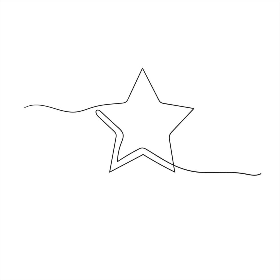 mão desenhar ilustração de estrelas do doodle em vetor de estilo de arte em linha contínua