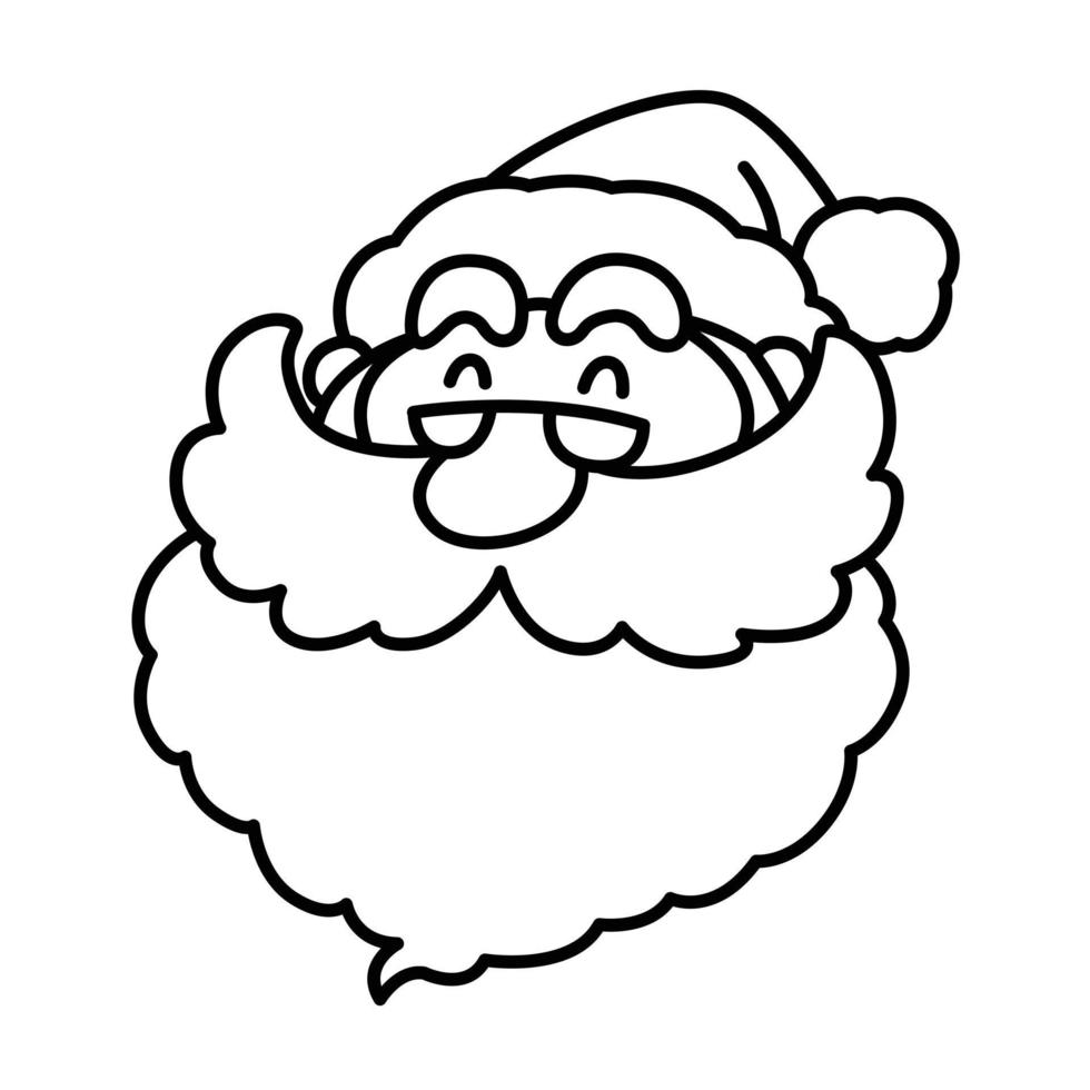 desenho animado sorrindo rosto de papai noel, vetor