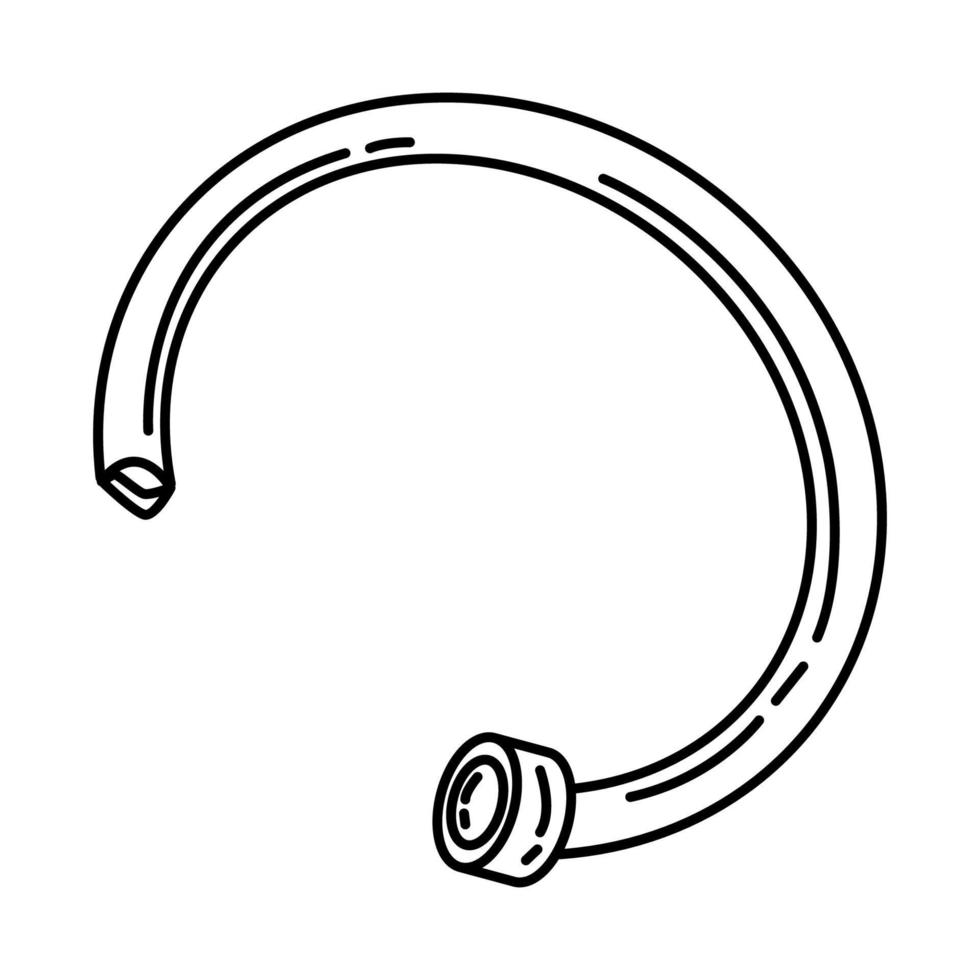 ícone de argolas no nariz. doodle desenhado à mão ou estilo de ícone de contorno vetor